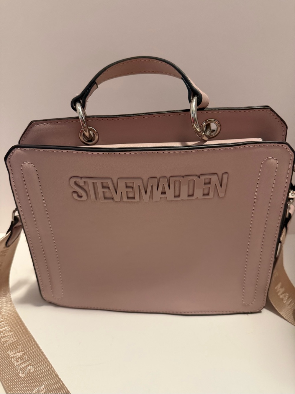 Steve Madden Bevelyn Blush Pink Convertible Satchel Crossbody TikTok Viral Bag